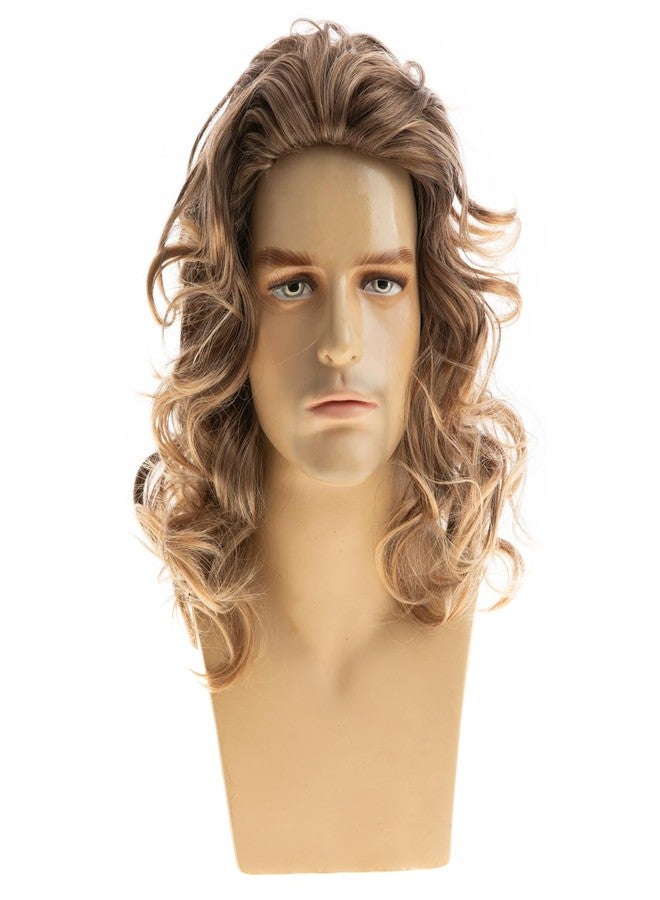 Wiwige Long Blonde Wig for Men Long Curly Wavy Wig for Males Synthetic Layered Party Halloween Cosplay Hair Wig - Image 4